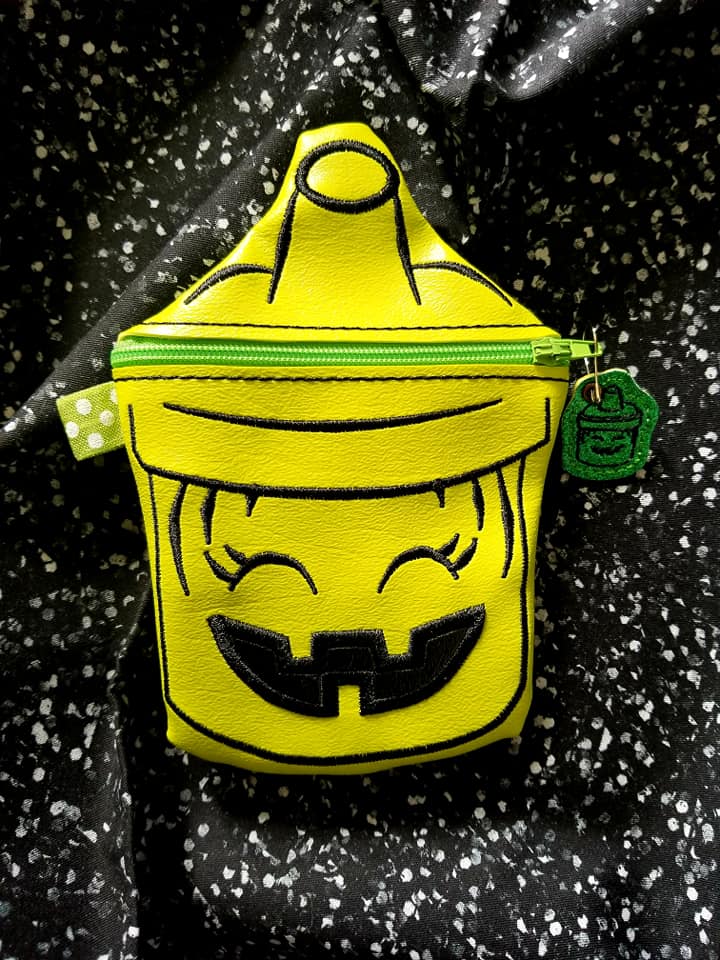 DIGITAL DOWNLOAD 5x7 Applique Boo Bucket Zipper Bag Set 3 Designs