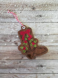 4x4 DIGITAL DOWNLOAD Holiday Western Boot Ornament