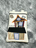 DIGITAL DOWNLOAD Applique Haunted House Bag and Zipper Charm Set