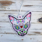 4x4 DIGITAL DOWNLOAD Sugar Skull Kitty Hanger Ornament Bookmark