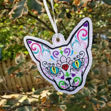 4x4 DIGITAL DOWNLOAD Sugar Skull Kitty Hanger Ornament Bookmark