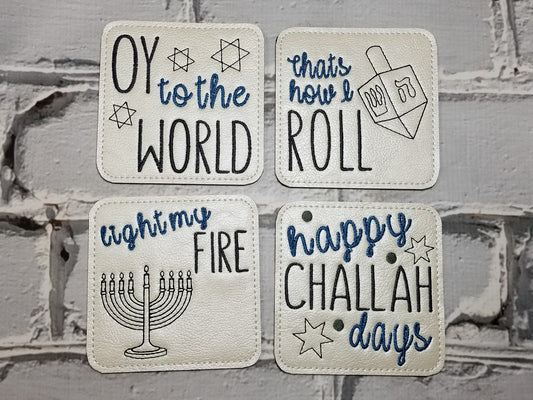 DIGITAL DOWNLOAD 4x4 Hanukkah Coaster Set