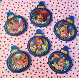 4x4 DIGITAL DOWNLOAD Round Applique Ornament 2 Sizes 3 and 4 inch