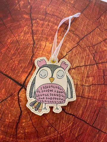 4x4 DIGITAL DOWNLOAD Sketchy Owl Bookmark Ornament Hanger