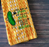 DIGITAL DOWNLOAD 2 Sizes Done Dillin' Pickle Applique Embroidery Design