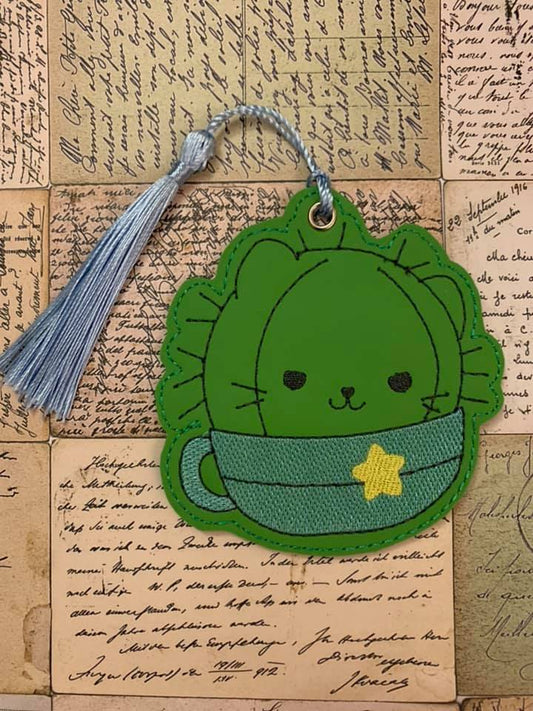 4x4 DIGITAL DOWNLOAD Boy Kitty Cactus Bookmark Ornament