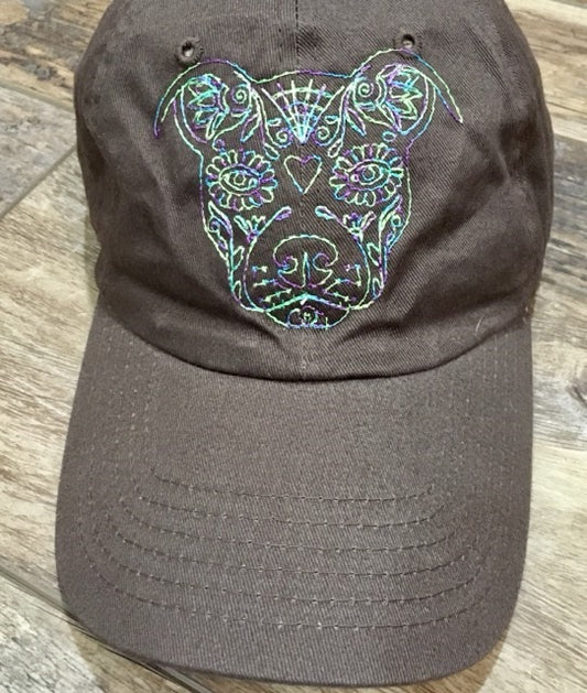 3x4 DIGITAL DOWNLOAD Sugar Skull Pibbles Embroidery Design 6 Sizes Included Pitbull