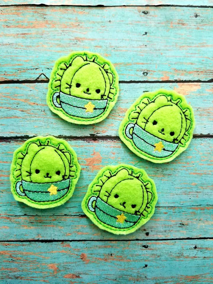 DIGITAL DOWNLOAD 4x4 5x7 Boy Kitty Cactus Feltie