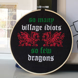 DIGITAL DOWNLOAD So Many Village Idiots Embroidery Design 4 Sizes