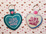 4x4 DIGITAL DOWNLOAD Cat Conversation Heart Cookie and Candy Snap Tab Set Applique