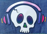 DIGITAL DOWNLOAD Skull With Headphones Applique Set