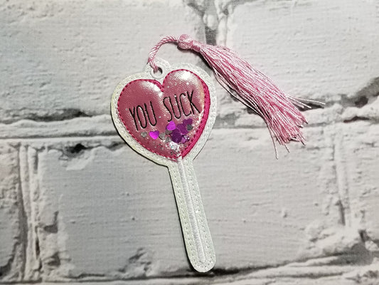 4x4 DIGITAL DOWNLOAD You Suck Lollipop Bookmark Ornament Optional Applique