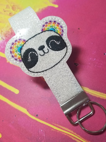 5x7 6x10 DIGITAL DOWNLOAD Rainbow Panda Key Fob Set