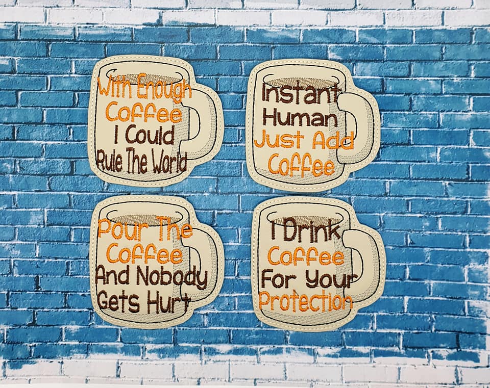 DIGITAL DOWNLOAD 4x4 Coffee Cup Coaster Set