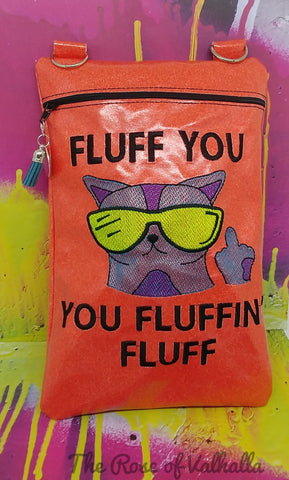 DIGITAL DOWNLOAD Fluff You Kitty Zipper Bag Lined and Unlined