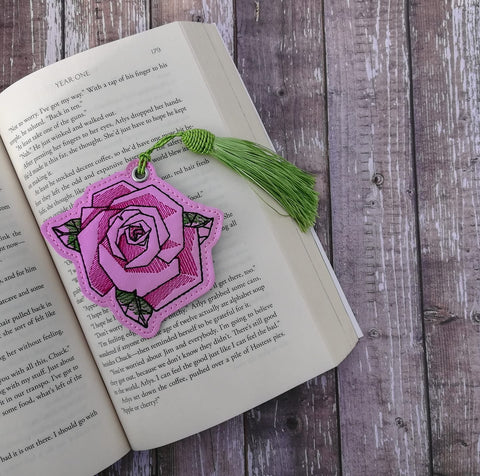 DIGITAL DOWNLOAD Geometric Rose Bookmark