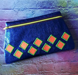 DIGITAL DOWNLOAD Mosaic Clutch Applique Zipper Bag Lined and Unlined