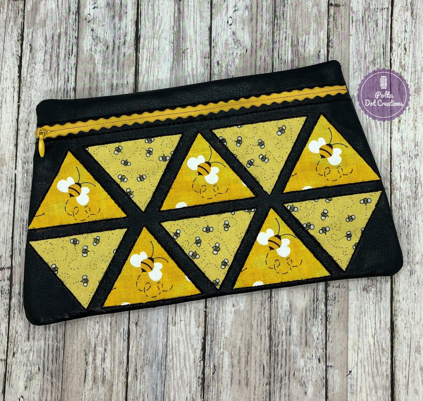 DIGITAL DOWNLOAD Triangulate Clutch Applique Zippered Bag Lined and Unlined