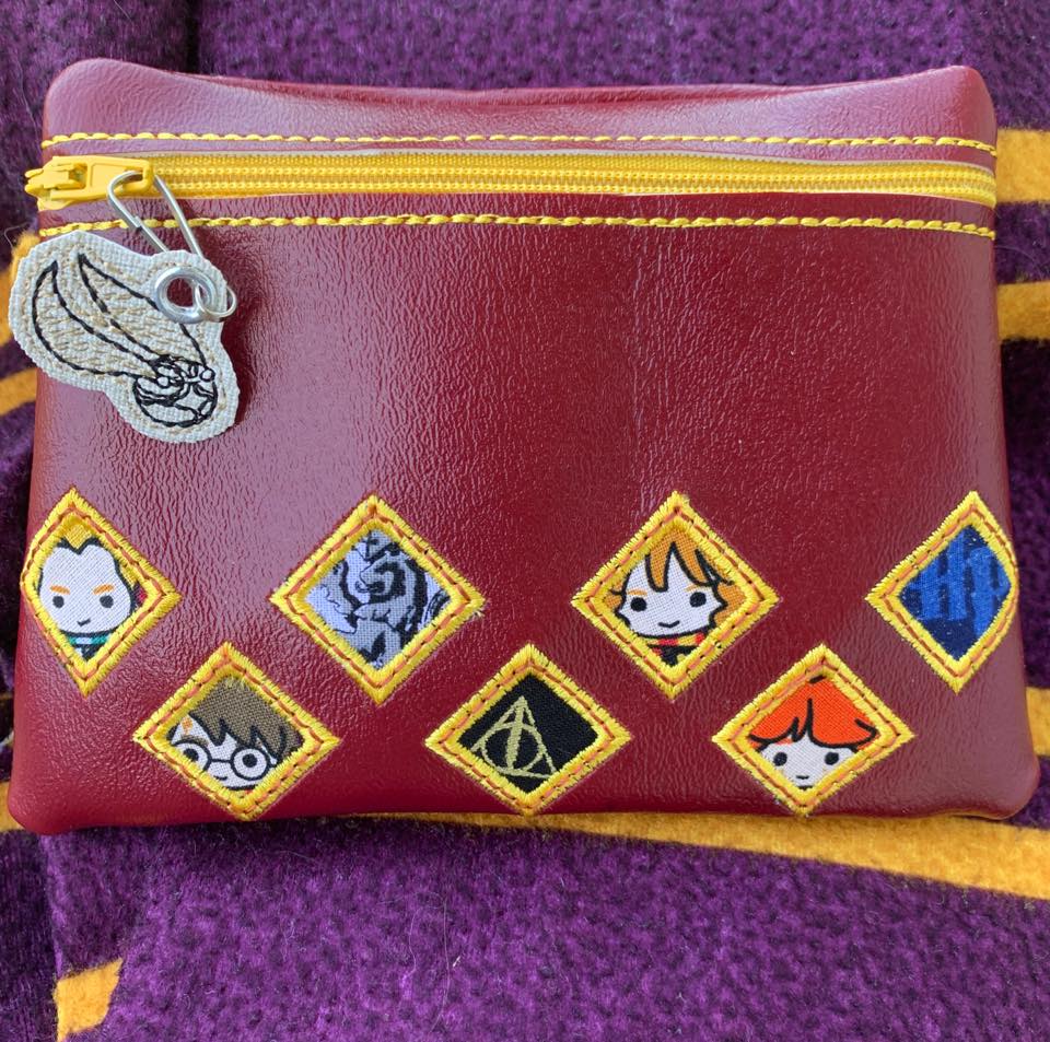 DIGITAL DOWNLOAD Mosaic Clutch Applique Zipper Bag Lined and Unlined