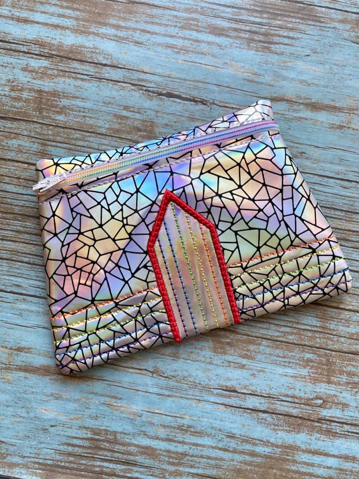 DIGITAL DOWNLOAD Alicia Clutch Applique Zipper Bag Lined and Unlined