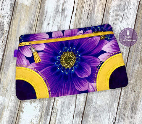 DIGITAL DOWNLOAD Britteny Clutch Applique Zippered Bag Lined and Unlined