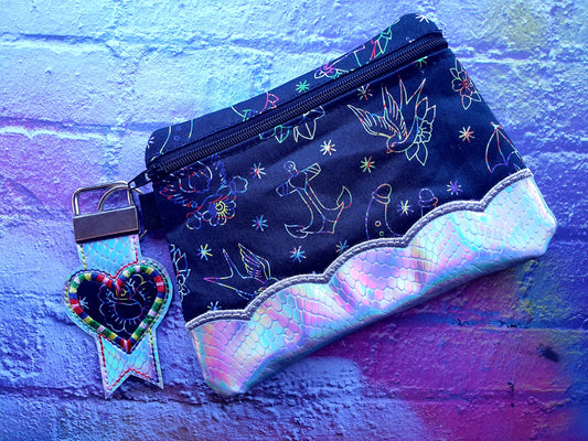 DIGITAL DOWNLOAD Herlina Clutch Applique Zippered Bag Lined and Unlined