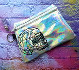 DIGITAL DOWNLOAD Geometric Skull Zippered Bag Lined and Unlined