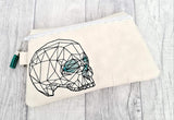 DIGITAL DOWNLOAD Geometric Skull Zippered Bag Lined and Unlined