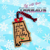 DIGITAL DOWNLOAD Alabama State Bookmark Ornament Gift Tag