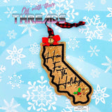 DIGITAL DOWNLOAD California State Bookmark Ornament Gift Tag