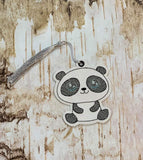 DIGITAL DOWNLOAD 4x4 Panda Bookmark ITH Embroidery Design Full Fill and Sketchy