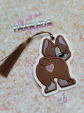 DIGITAL DOWNLOAD Applique Boston Terrier Bookmark Gift Tag Ornament Sketchy Fill