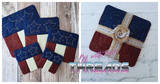 DIGITAL DOWNLOAD ITH Rustic American Square Mug Rug Hot Pad Set 5 SIZES INCLUDED