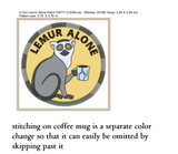 DIGITAL DOWNLOAD Lemur Alone Patch 3 SIZES INCLUDED 2 VERSIONS INCLUDED
