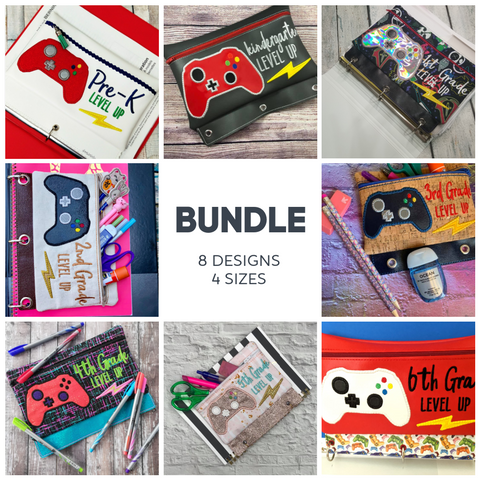 DIGITAL DOWNLOAD ITH Pencil Pouch BUNDLE Pre-K Through Sixth Grade Included 8 Designs, 4 Sizes