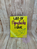 DIGITAL DOWNLOAD List of Flying F's A6 Notebook Holder Cover