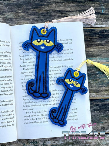 DIGITAL DOWNLOAD Blue Cat Bookmark Ornament Gift Tag 2 SIZES INCLUDED