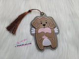 DIGITAL DOWNLOAD Applique Cupid Puppy Bookmark Ornament Gift Tag