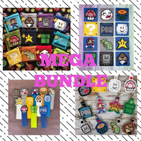 DIGITAL DOWNLOAD 8 Bit MEGA BUNDLE 242 Files Included ITH Embroidery