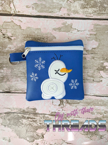 DIGITAL DOWNLOAD 5x5 Snowman Poo Bag Zippered Bag and 4x4 Stand Alone