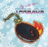 DIGITAL DOWNLOAD 4x4 Applique Scorched Pie Ornament Gift Tag Bookmark